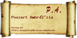 Poszert Ambrózia névjegykártya